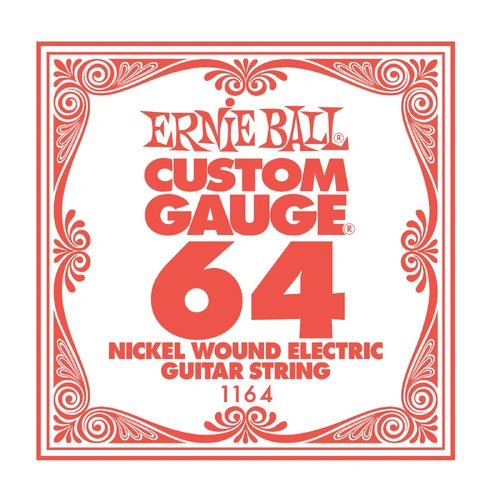 Ernie Ball Nickel Wound Single Electric Guitar String .064 Gauge PO1164
