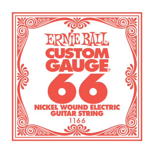 3 x Ernie Ball Nickel Wound Single Electric Guitar Strings .066 Gauge PO1166