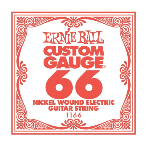 3 x Ernie Ball Nickel Wound Single Electric Guitar Strings .066 Gauge PO1166