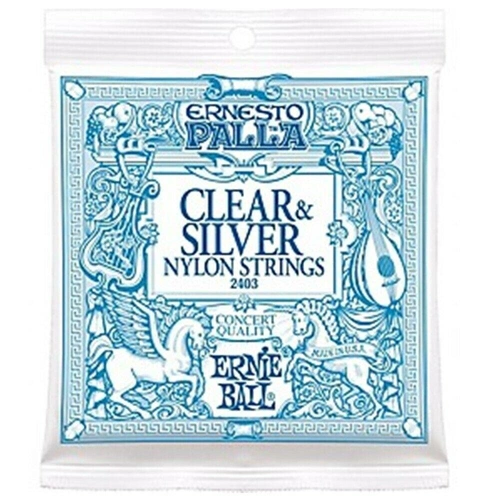 Ernie Ball Ernesto Palla 2403 Nylon Clear and Silver Classical Tie On Set 