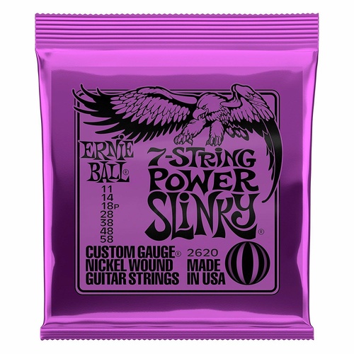 Ernie Ball 7-String Power Slinky Electric Guitar Strings 11 - 58 2620 