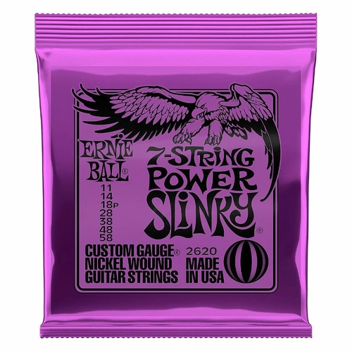 Ernie Ball 7-String Power Slinky Electric Guitar Strings 11 - 58 2620 