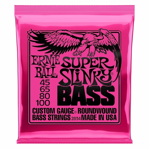 Ernie Ball 2834 Super Slinky Nickel Wound Bass Guitar Strings  Set .045 - .100