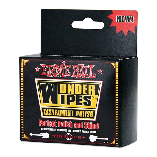 Ernie Ball Wonder Wipes Instrument Polish 6 Pack - Ernie ball 4278