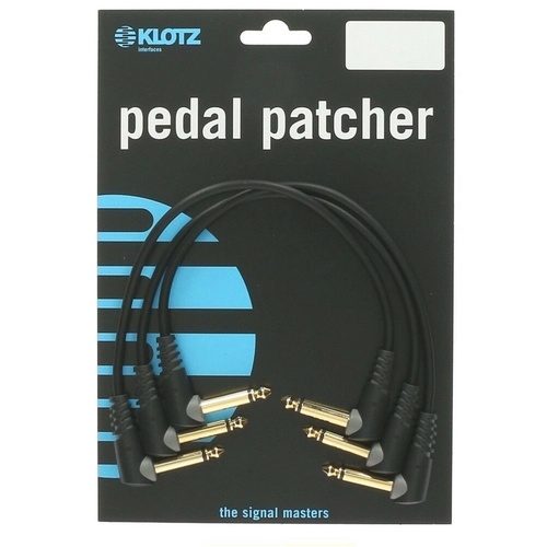 Klotz Pedal Patch Cables 15cm angled Plugs -  3 pack