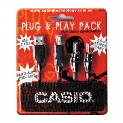 Casio Plug & Play Pack ipod and USB cables with Non slip iPod mat New
