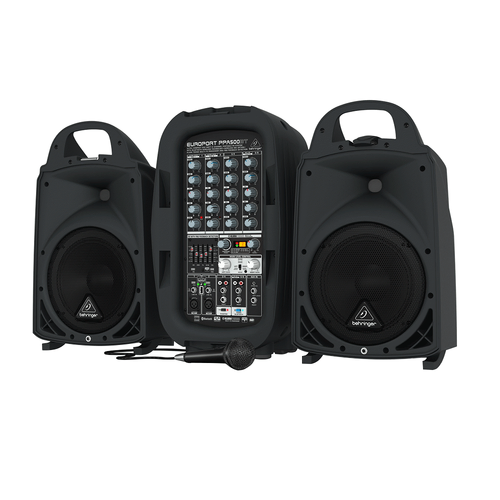 The Behringer Ultra-Compact 500-Watt 6-Channel Europort PPA500BT Compact PA