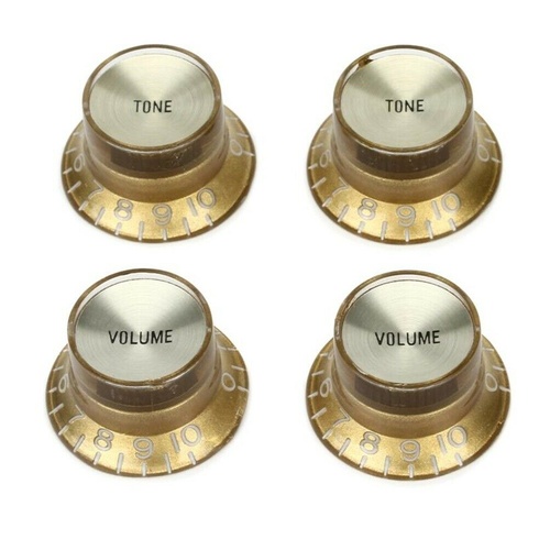 Gibson Accessories Top Hat Style Knobs w/Metal Insert - Gold w/Gold