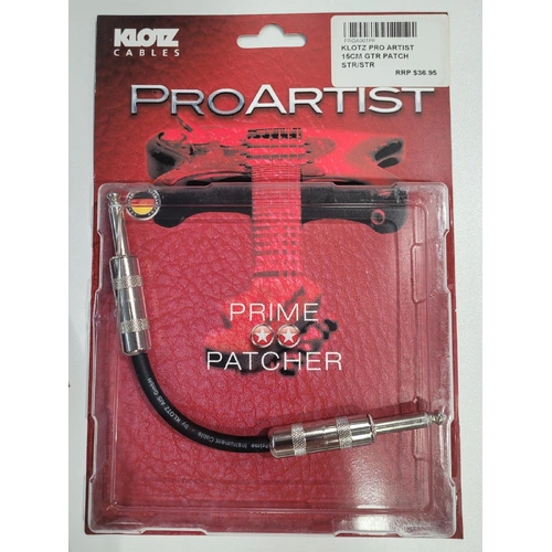 Klotz Pro Artist 15cm Patch Cable - Straight to Straight - Low Capacitance