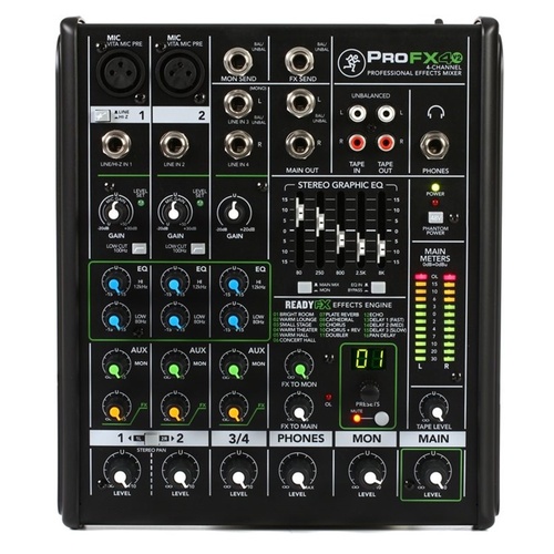 Mackie ProFX4v2 4-channel Mixer with Effects 4-channel Compact Mixer 