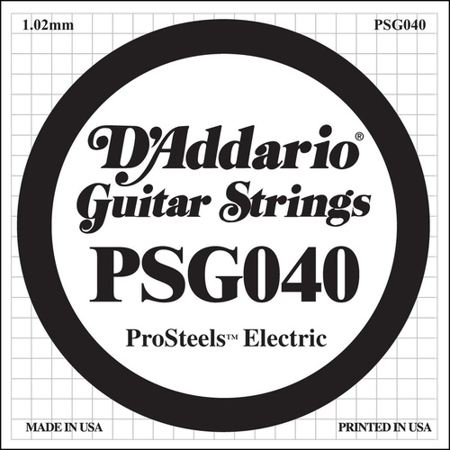 D'Addario PSG040  ProSteels Electric Guitar  One Single String, .040  Wound