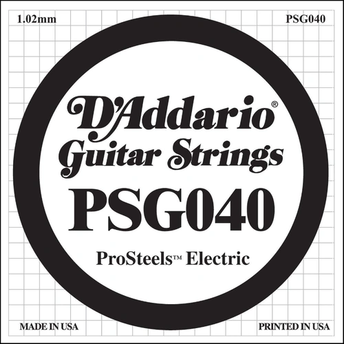 D'Addario PSG040  ProSteels Electric Guitar  One Single String, .040  Wound