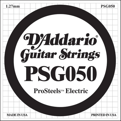 D'Addario PSG050 ProSteels Electric Guitar  One Single String, .050  Wound