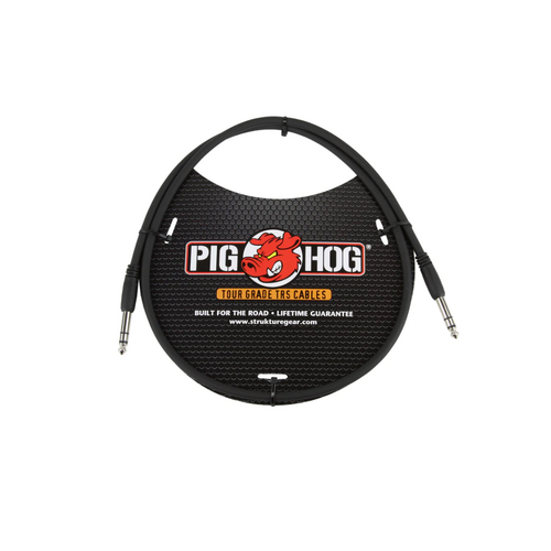 Pig Hog Cable – 1/4″ TRS, - 1/4" TRS  -  3 FOOT
