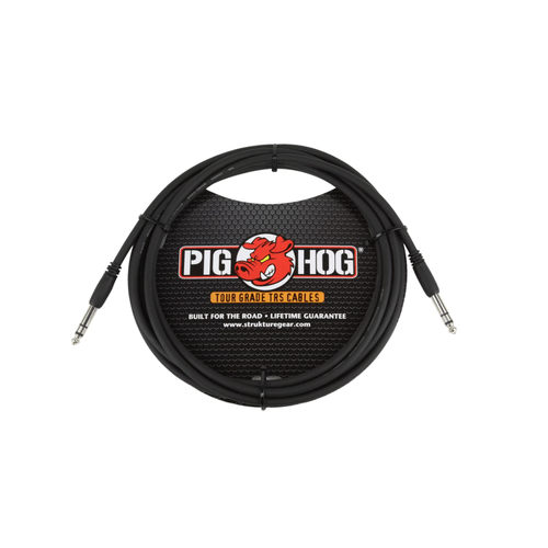 Pig Hog Cable – 1/4″ TRS, - 1/4" TRS  -  10 FOOT