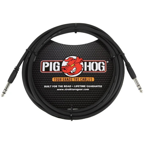 Pig Hog Cable – 1/4″ TRS,  to 1/4" TRS - 15 ft
