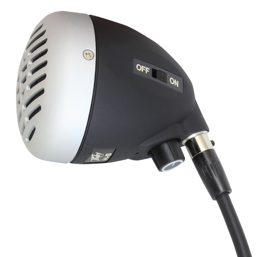 Peavey H-5 Harmonica Microphone in Black & Silver Hardshell Case & Mini XLR to 1/4" Mic Cable