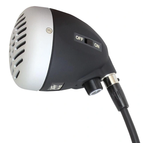 Peavey H-5 Harmonica Microphone in Black & Silver Hardshell Case & Mini XLR to 1/4" Mic Cable