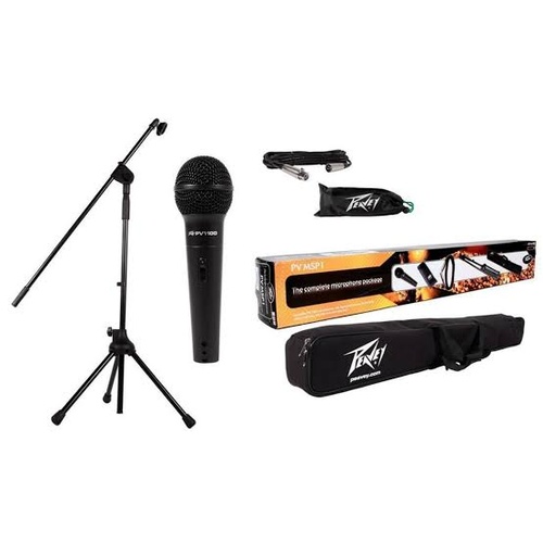 Peavey PVi2 Microphone & Boom Mic Stand Package with Cable and carry bag