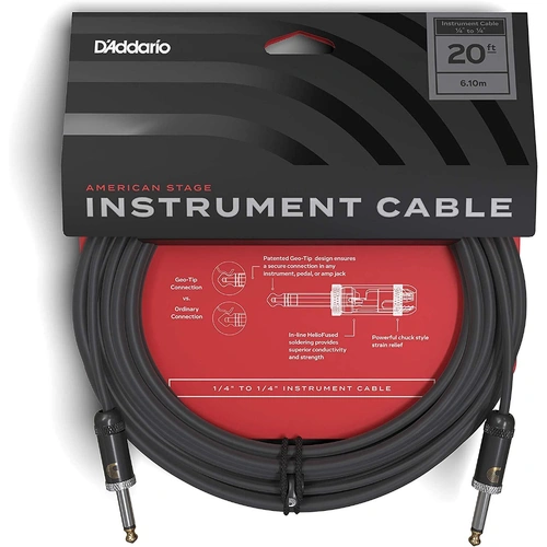 Planet Waves American Stage Instrument Cable - 20ft Straight to Straight 