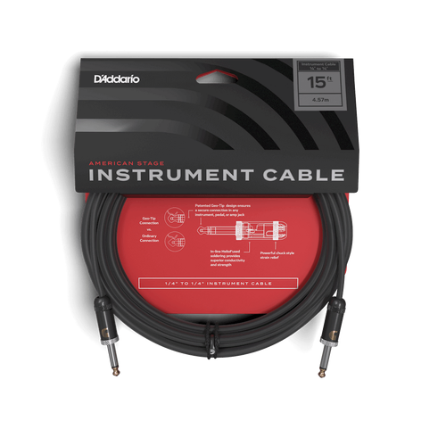 D'Addario Planet Waves American Stage Cable 15' Kill Switch Instrument  AMSK-15