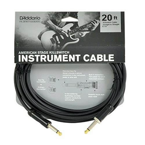 D'Addario Planet Waves  American Stage Cable 20' Kill Switch Instrument  AMSK-20