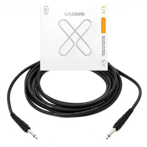 D'Addario XSE1046 3 Sets Electric Guitar Strings + 20-foot Instrument Cable