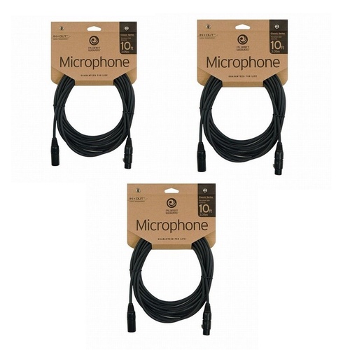 D'addario Planet Waves Classic Series XLR Microphone Cable, 10 feet - 3 Pack