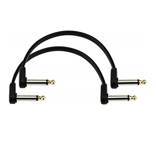 D'Addario Right Angled Offset Flat Patch Cable - 6" Twin Pack - 2 cables