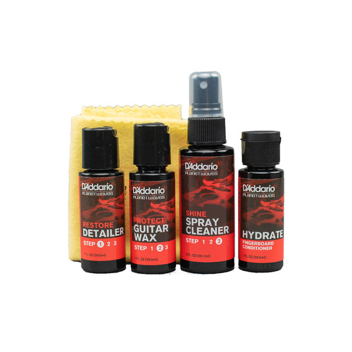 D'Addario Instrument Care Essentials (Restore, Protect, Shine, Hydrate