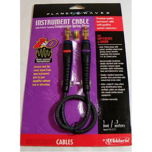 Planet Waves by Daddario 1 foot Instrument Cable , 0.3 Meters