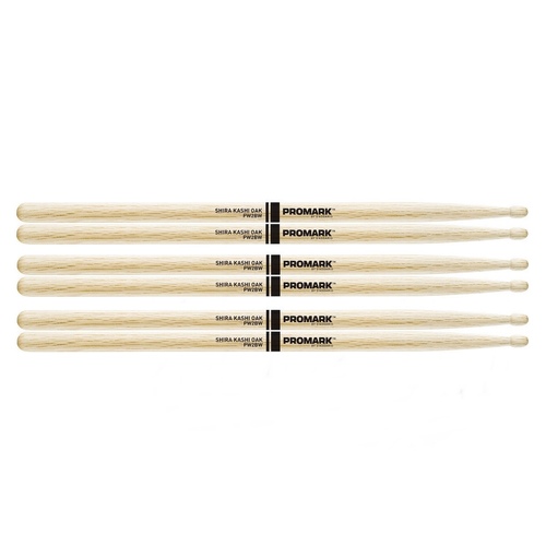Promark Shira Kashi Oak 2B Wood Tip drumstick - PW2BW 3 Pairs