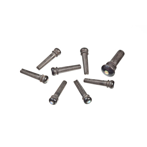 D'Addario Ebony Bridge Pins with End Pin Set, Abalone Inlay
