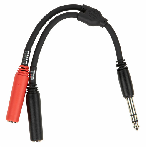 Pig Hog 6 Inch Y Cable Stereo 1/4 ( M )-Dual Mono 1/4 ( F )