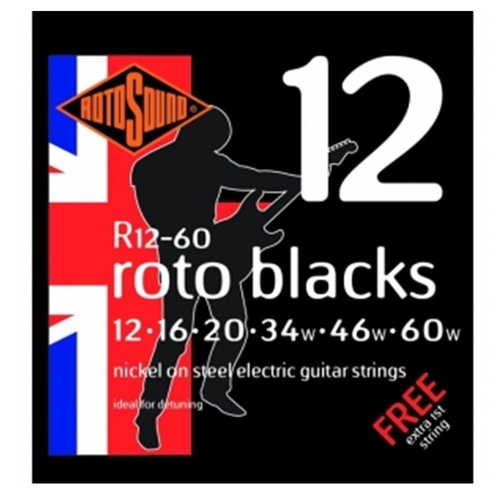 Rotosound Handmade Nickel Electric Guitar Strings R12-60 Black 12-60