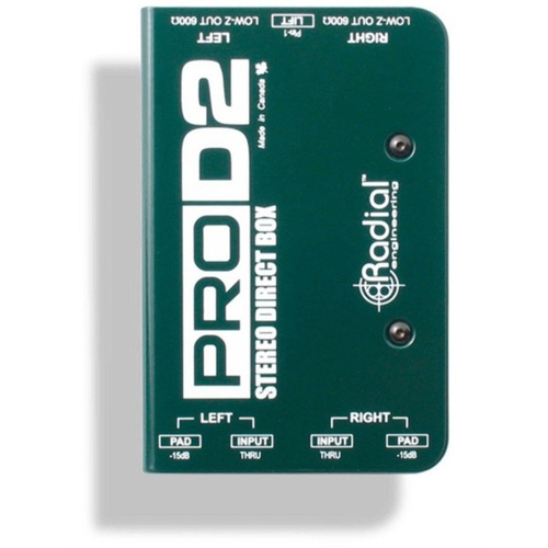 Radial ProD2 2-channel Passive Instrument Direct Box with Isolation Transformer