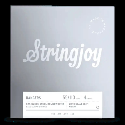 Stringjoy Rangers | Heavy  (55-110) 4 String Long Scale Stainless Steel Bass Guitar Strings
