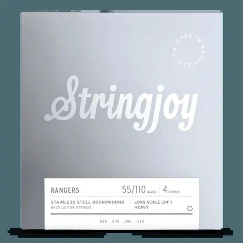 Stringjoy Rangers | Heavy  (55-110) 4 String Long Scale Stainless Steel Bass Guitar Strings