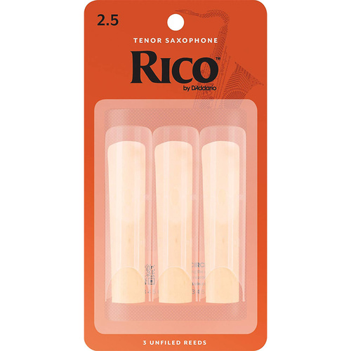 3 Reeds Rico Tenor Saxophone Reeds Strength 2.5 , RAK0325