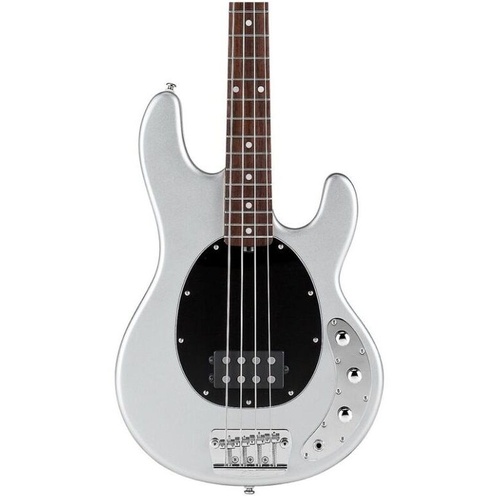 Sterling by Music Man RAY34CA Classic Electric Bass Guitar Silver Metallic 