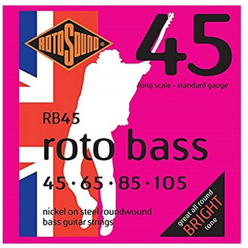 Rotosound RB45 Rotobass Nickel Roundwound Standard Bass Guitar Strings 45- 105