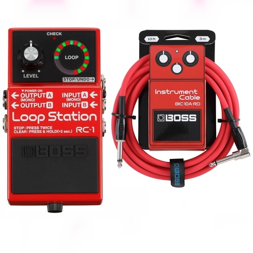 Boss RC-1 Loop Station Looper Guitar Effects Pedal with Instrument Cable