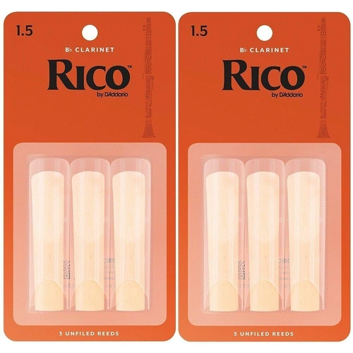 Rico Bb Clarinet 6 x Reeds, Strength 1.5  - Daddario RCA0315