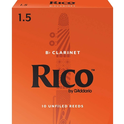 Rico Bb Clarinet 10 x Reeds, Strength 1.5 ( 1 1/2 ) 10-pack RCA1015 by D'addario