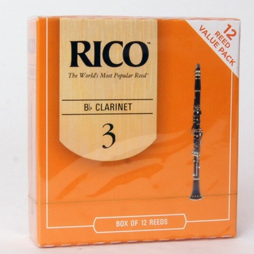 Rico Bb Clarinet 12 x Reeds, Strength 3   RCA1230 - 12 Reeds