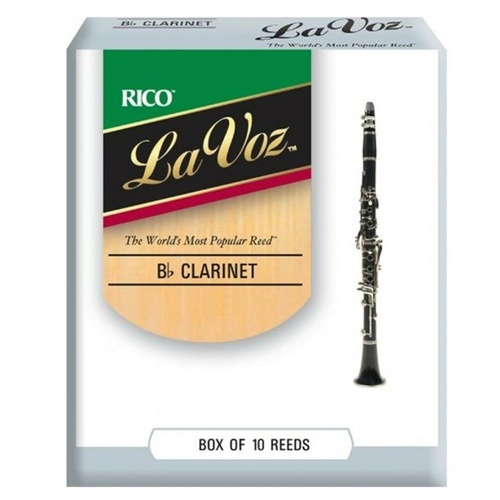 D'Addario Woodwinds La Voz Bb Clarinet Reeds, Strength Medium, 10-pack - RCC10MD