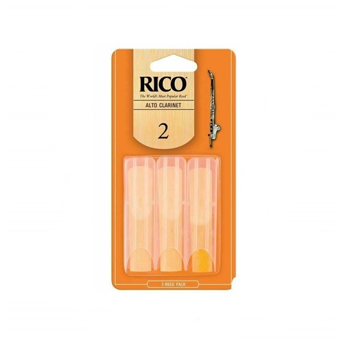 Rico Alto Clarinet 3 x Reeds, Strength 2.0 ( 2 ) 3-pack RDA0320 by D'addario