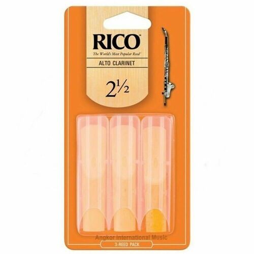 Rico Alto Clarinet 3 x Reeds, Strength 2.5 ( 2 1/2 ) 3-pack RDA0325 by D'addario