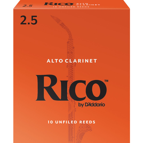 Rico by D'Addario Alto Clarinet Reeds, Strength 2.5, 10 Pack