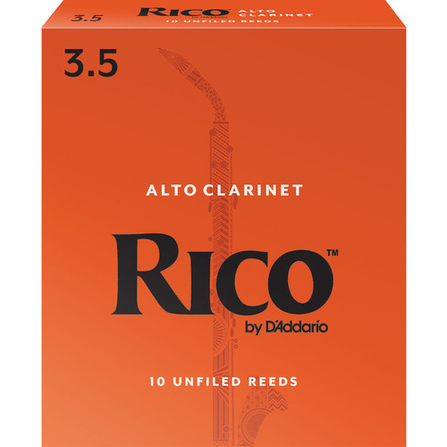 Rico by D'Addario Alto Clarinet Reeds, Strength 3.5, 10 Pack
